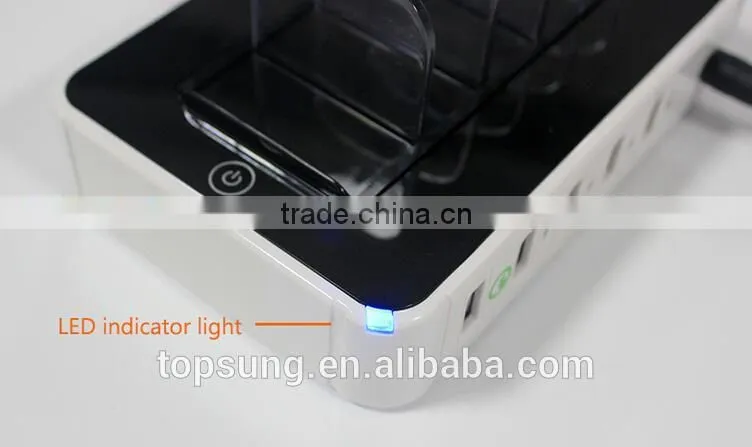 Amazon top sale 5 port usb mobile phone charger with quick charge for cell phone