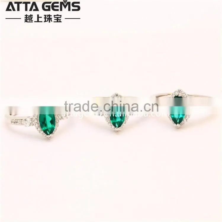 created marquise shape emerald 925 silver ring price