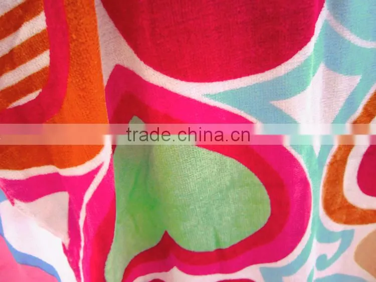 Full screen printed heart design girl beach towel blanket