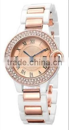 lovers black and white crystal ceramic watch