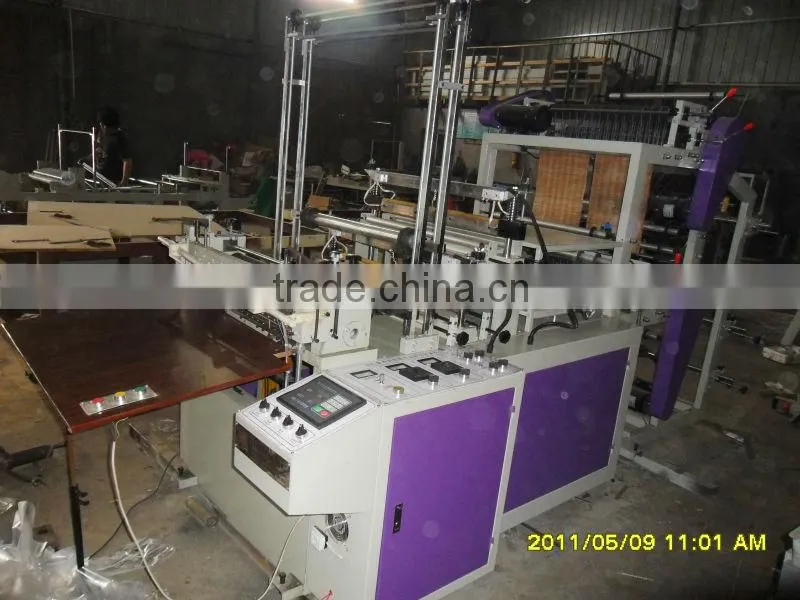 Full Automatic plastic t-shirt Bag making Machine with double lines