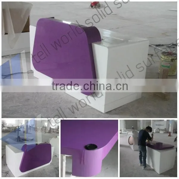 Luxury&top quality reception desks, red colored marble front desk