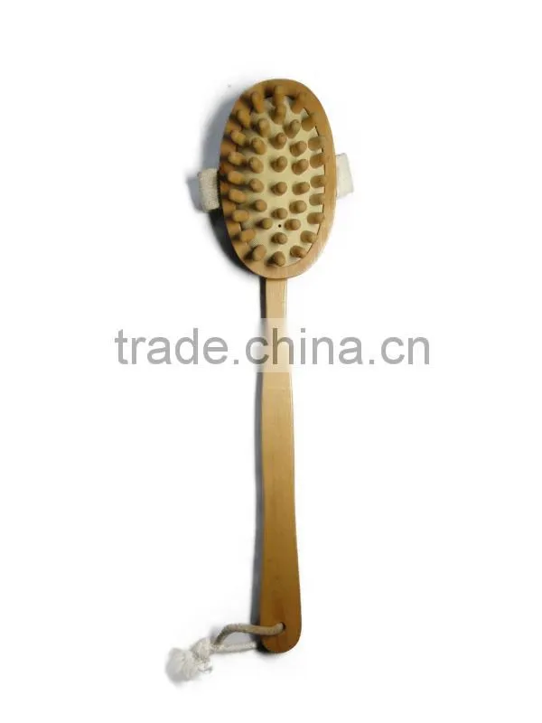 Long handle wooden massager