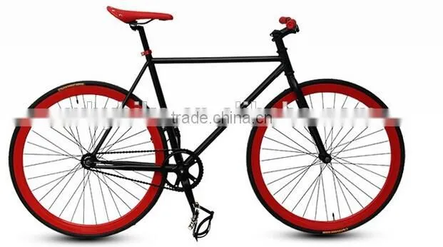 2016 new style 40mm alloy rim colorful road bike/bicycle fixed/fixie gear bike , single gear speed