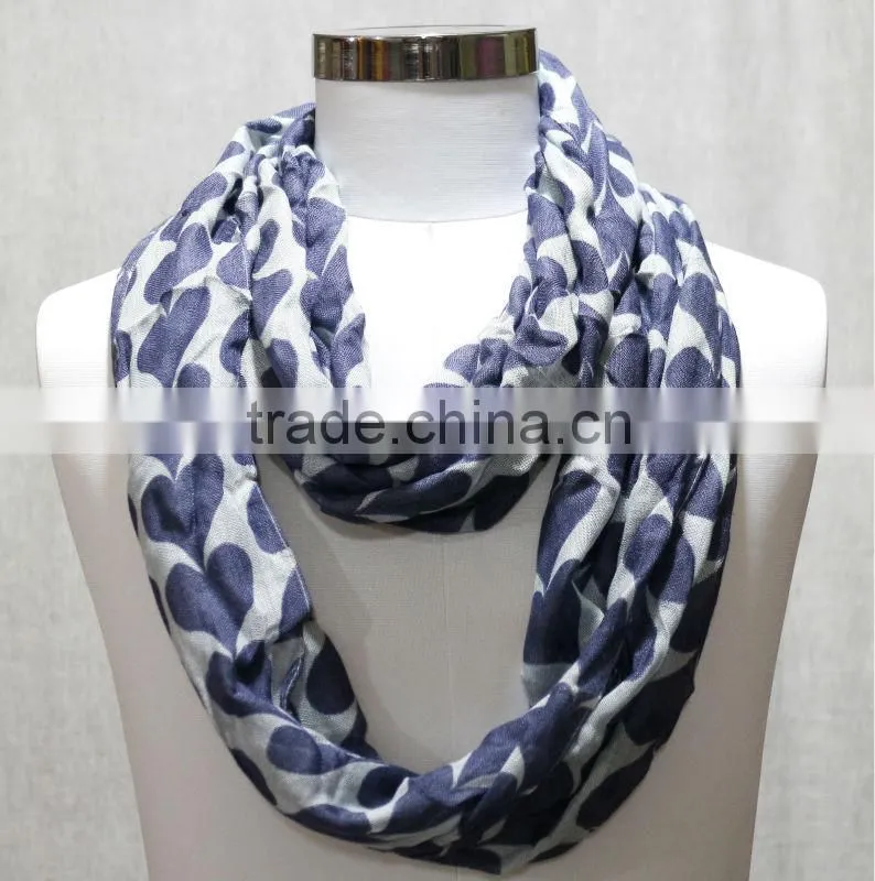 Hear print loop scarves infinity scarves