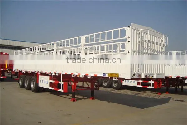 CIMC High Strength Steel 3 Axle Fence Semi Trailer For Tractor