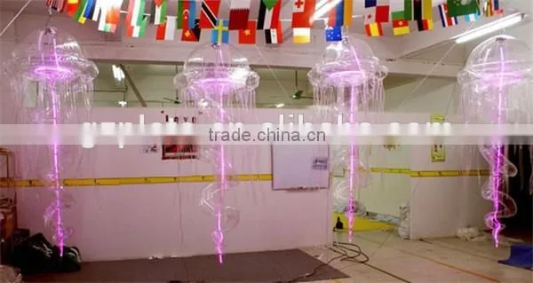 Lighting inflatable transparent jellyfish balloon/ inflatable clear led jellyfish for hanging decoration