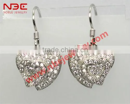 Factory offer fashion earring with AAA CZ, dolphin stud earring design