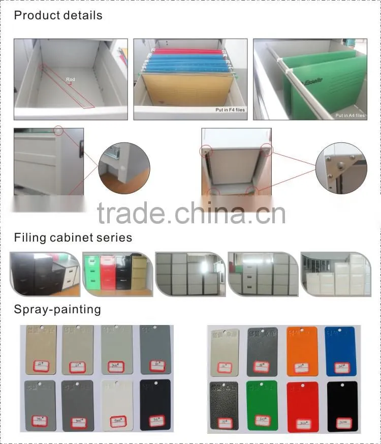 Office filing system white metal file cabinet