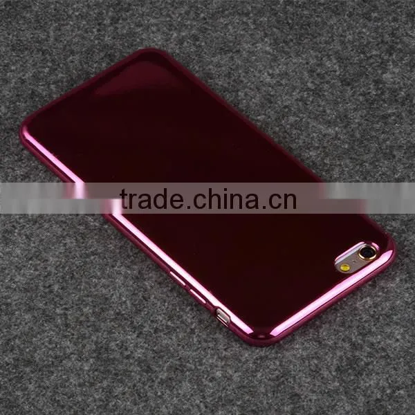 C&T Metal Coated Soft TPU Rubber Silicone Gel back Case Cover for iPhone 6 Plus / 6s Plus