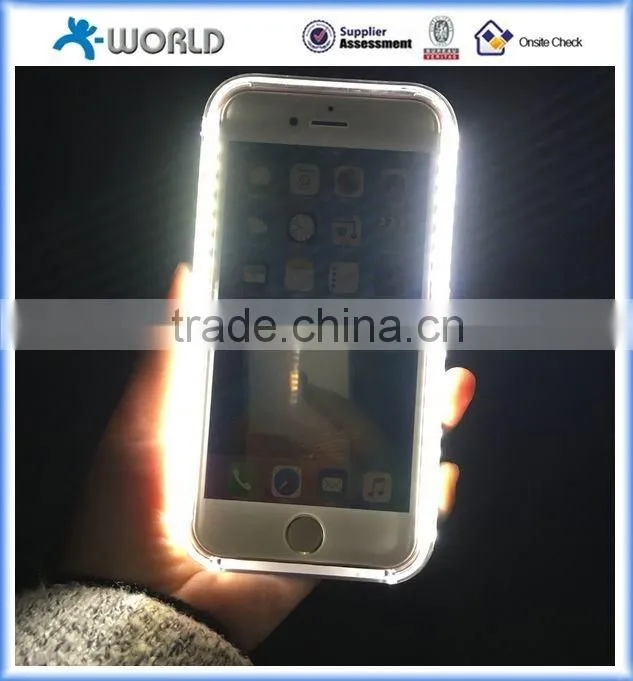 Flashing light selfie use Illuminated LED light up phone case