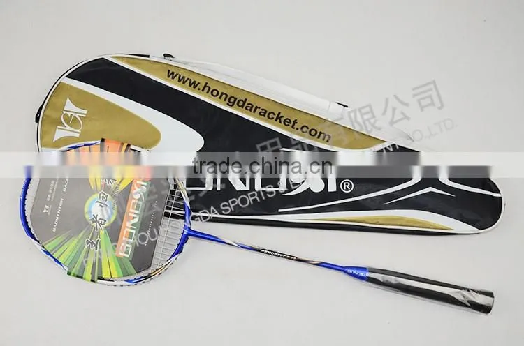 B-18 BLUE isometric head full carbon badminton racket with badminton bag