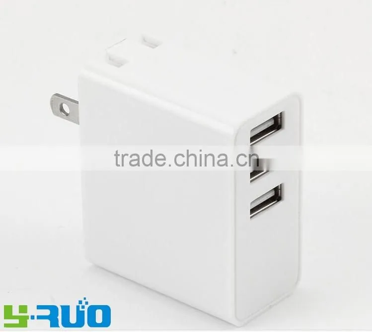 High quality Three 3 USB ports wall charger for tablet pc, mobile iphone, ipad, and samsung galaxy with 5V 3.4A output