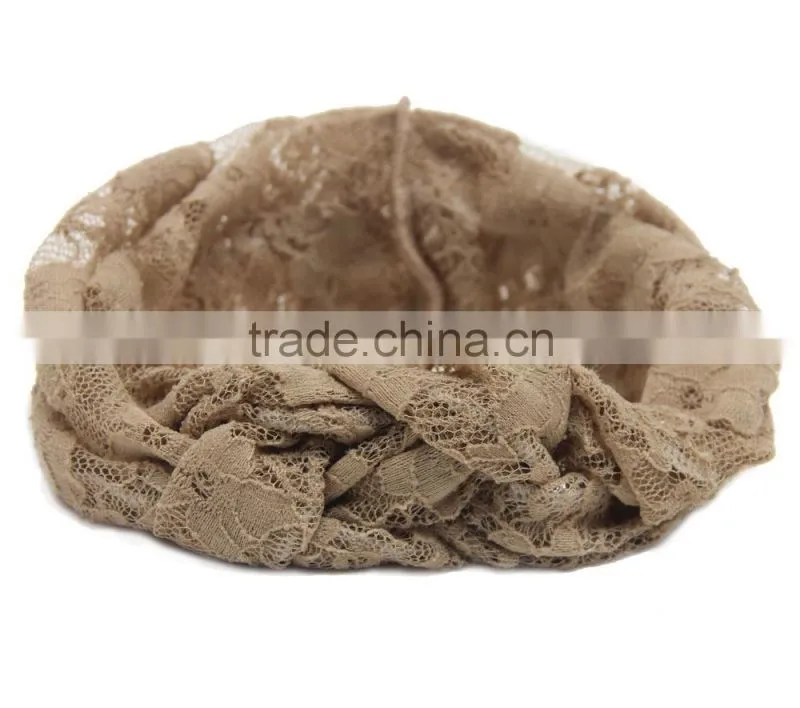 New Design lace braid Women's Graphic Braided Headband, band Embroidery Lace trim hat cap