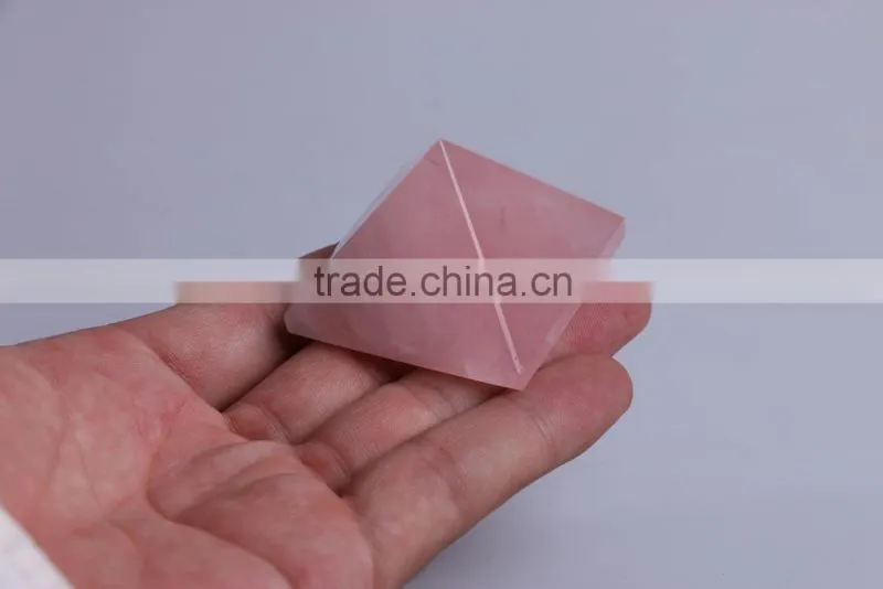natural rose pink quartz crystal pyramid healing products for wholesale