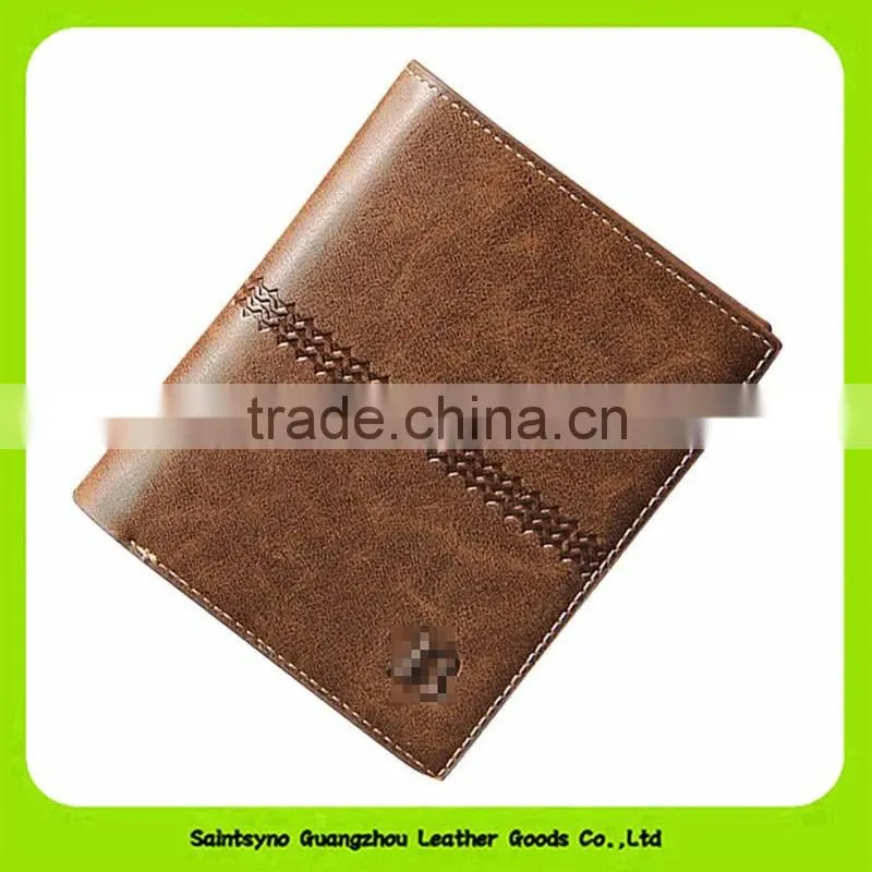 16917 Geometrical designer security leather wallets for men personalized