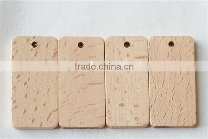 Custom unfinished solid wooden luggage tag
