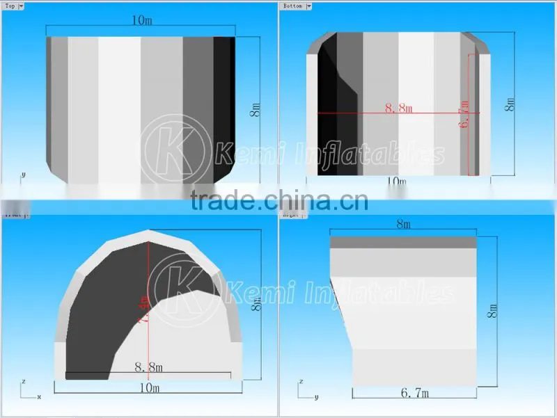 10mx8mx8mH giant Inflatable stage cover large Inflatable stage marquee big Inflatable canopy Inflatable tent for events 10m