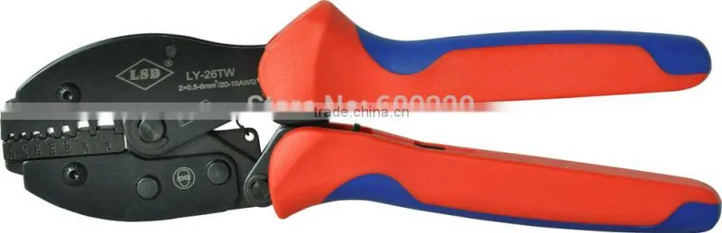 High Quality Ratchet Crimper twin cord end terminal crimp tool for crimping wire-end ferrules with dual color handle