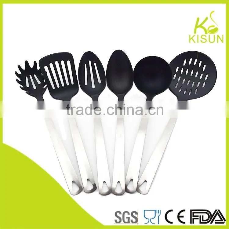 Nylon kitchen tool nylon spoon with stainless steel handle