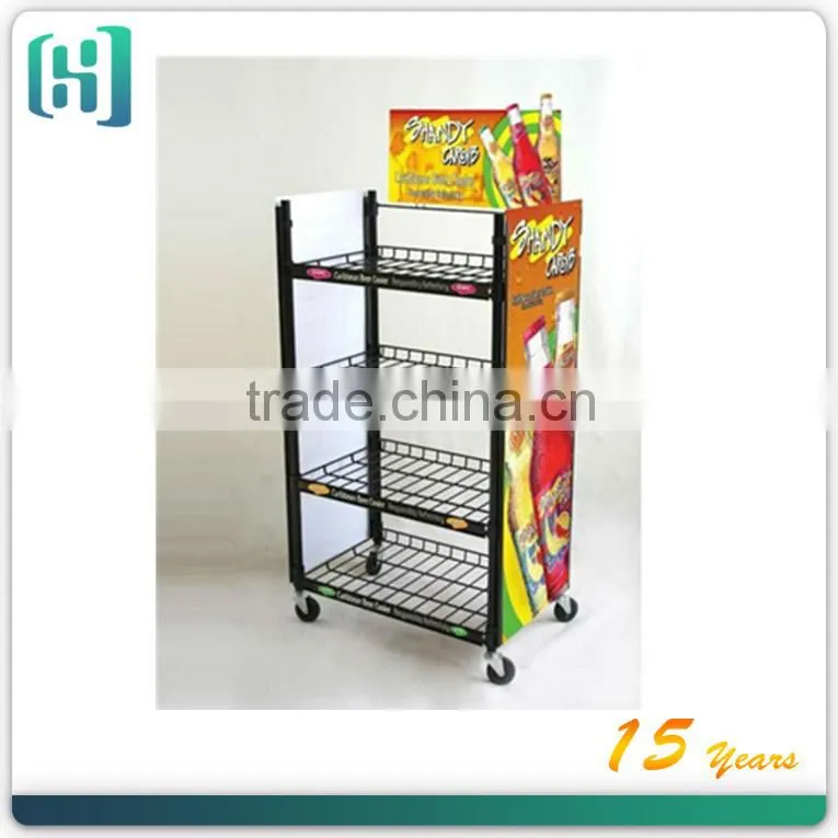 Best customized water bottle floor display metal display rack