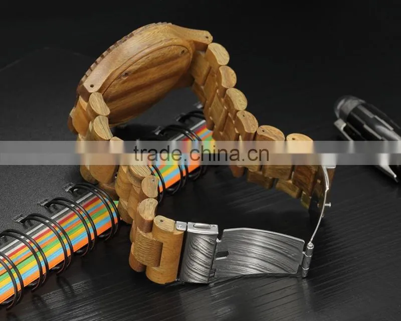2016 Fashion quartz bamboo wood watch mens wooden watches