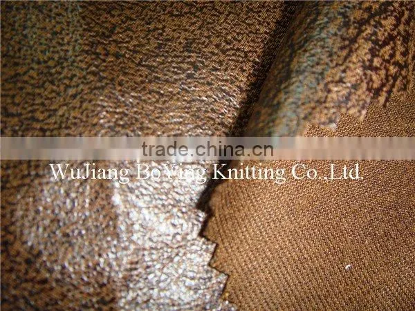foil printed suede garment fabric