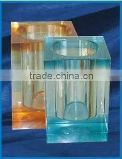 2016 hot selling beautiful crystal pen holder ,yellow color office set