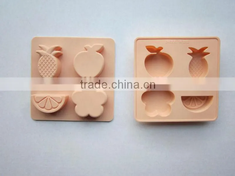 frozen brain shape silicone ice cube jello chocolate tray molds Makes 4 Cubes