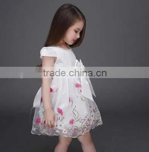 2016 Europe stylish sweet baby children wedding dress handmade embroidered children clothing 2016 girls dress