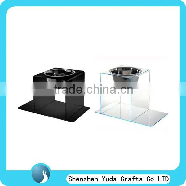 Acrylic pet double bowls plastic pet bowl for cat