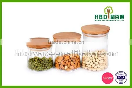 Glass Storage Container/Jar/Canister with bamboo lid