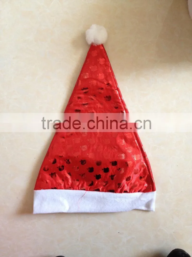 high quality blue custom made christmas santa hat with white stars