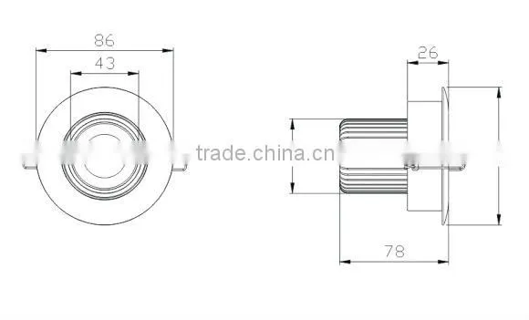 V0 Fire-proof CRI85 LED Downlight COB 10W ( Thermal conductivity: 2.6 , Sharp COB1215 )