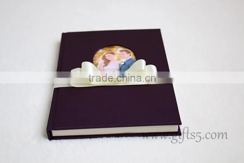 Purple wedding guest book in handmade