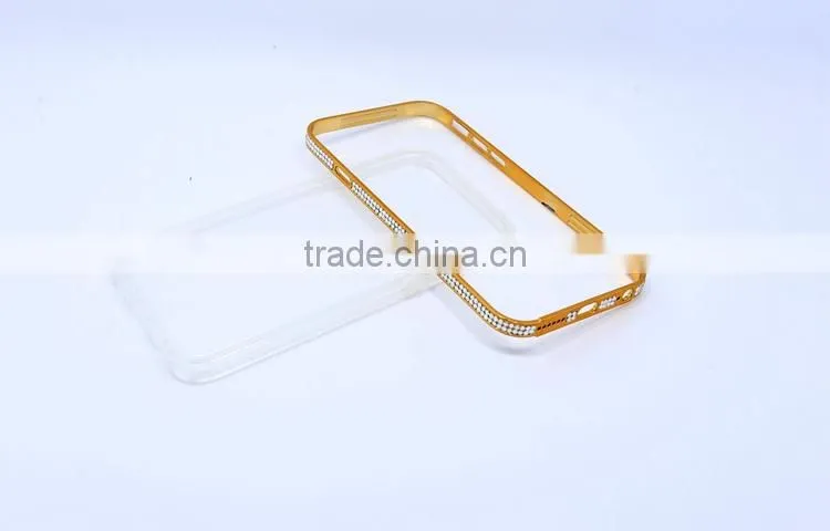 New detachable TPU + PC 2 in 1 flexional diamond 4.7inch transparent cell phone case for iphone 6, mobile phone case