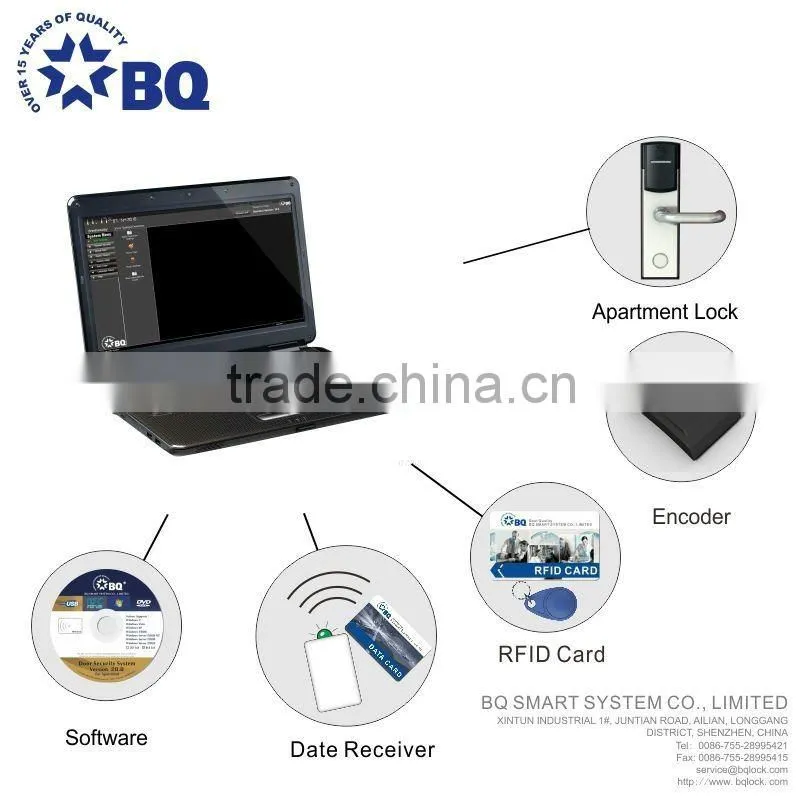 K-2000Y5 High Quality Zinc Alloy Smart Card Hotel lock System for Low Temperature Working with Multi Language Software PMS_API