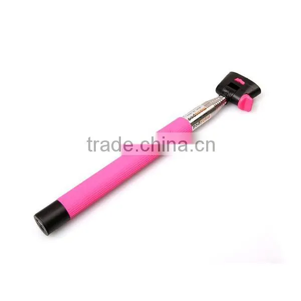 Hot sale colorful wireless monopod bluetooth selfie stick for smart phone