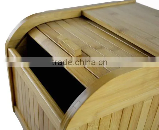 DX005/ Bamboo Oddment Rice Rolltop Rolling Box Storage Bin