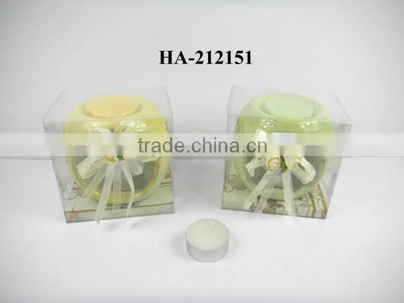 ceramic oil burner with decal flora design