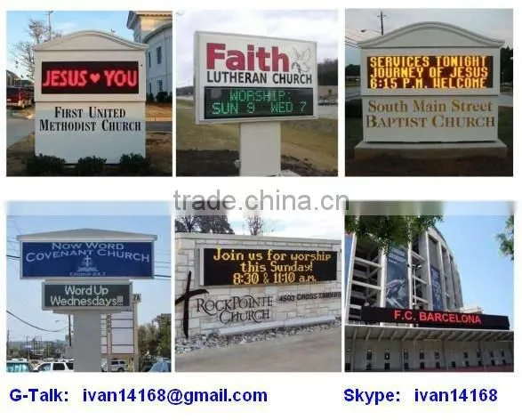 china suppier led factory price tri color outdoor programmable scrolling led sign