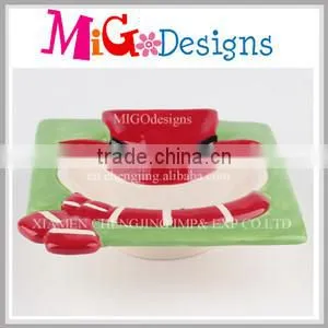 Easy Care Snowman Ceramic Square Plate OEM