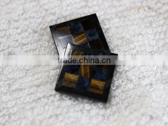 Gemstone mosaic for cuff button making