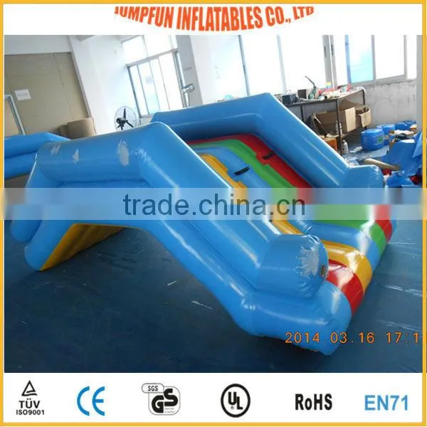 Inflatable sealed slide on the pool for children climb to the pool