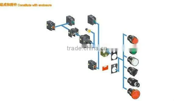 22mm led button indicator grade A LA167-B2-BV