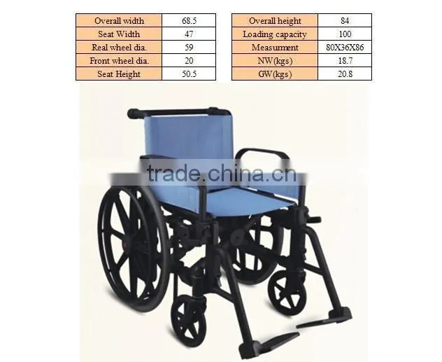 Rehabilitation Therapy Supplier Topmedi Cheap Manual Plastic Wheelchair