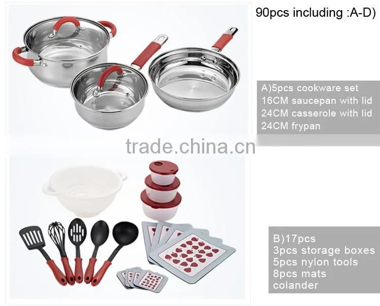 wholesale best choice thermometer stainless steel cookware set
