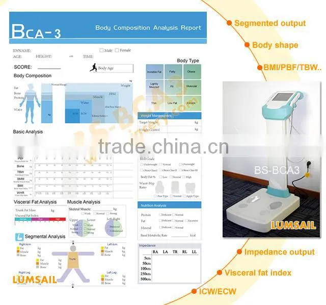 High quality professional 18d nls health analyzer/body composition analyzer