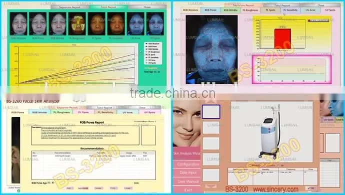 portable face analysis machine BS-3200 bia skin analyzer machine