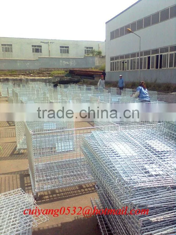 EUROPEAN STYLE WIRE /COLLSIPLE WIRE PALLET CAGE/WIRE MESH CONTAINER